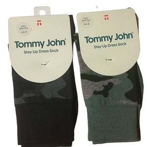 Tommy John 2 Pairs Of Kids Stay Up Dress Socks Camouflage Shoe Size 3.5 - 5
